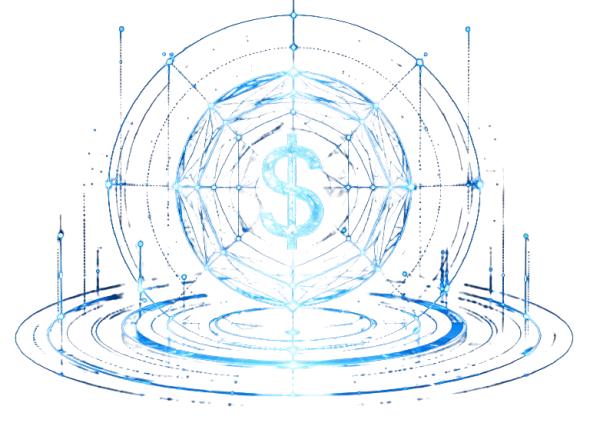 Holograma da estrutura digital do dólar